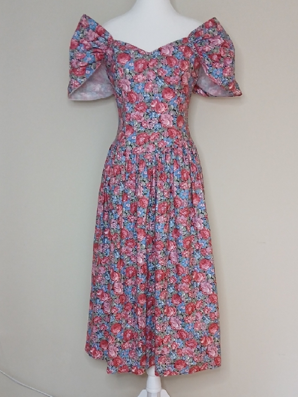 Vintage Americana Gunne Sax By Jessica McClintock Midi Tea Dress Size 5/6